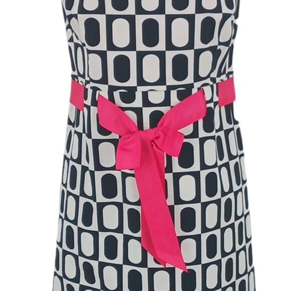 Jessica Howard Black White Pink Geometric Print Sleeveless Dress Mod Vibes Sz12 - Picture 4 of 9